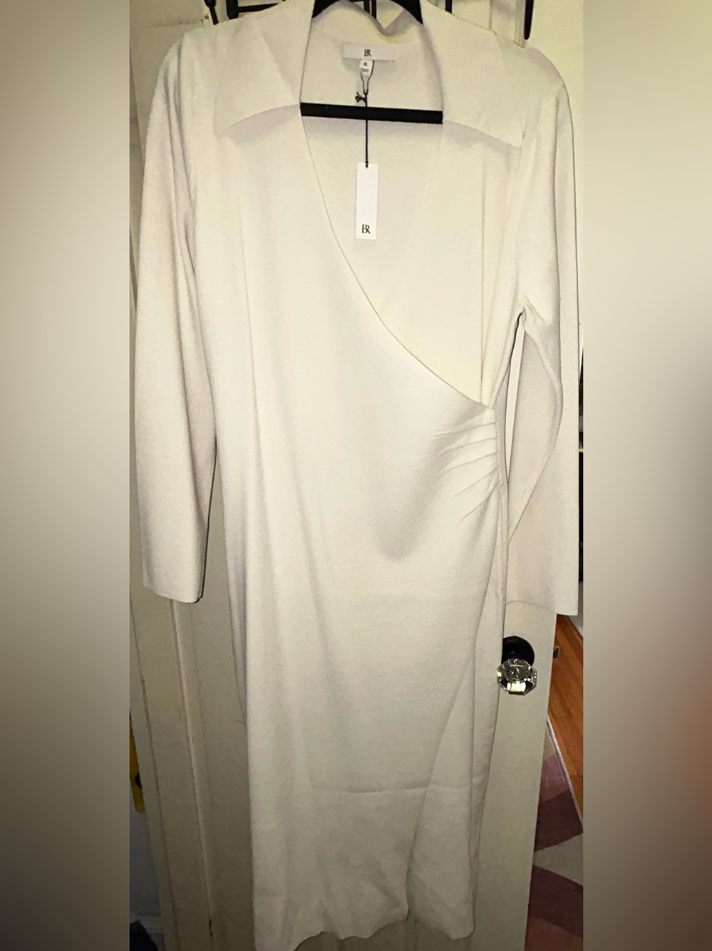 Banana Republic Cream Polo Wrap Midi Dress